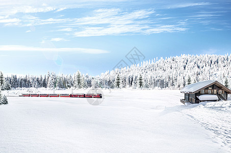 冬天雪景风景冬至高清图片