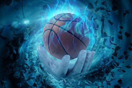 手中的篮球背景图片