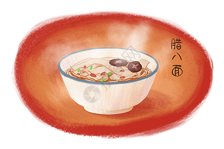 香菇炖鸡面腊八面插画