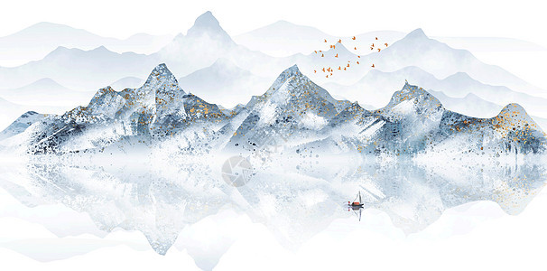 冬季雪景小寒大寒节气插画图片