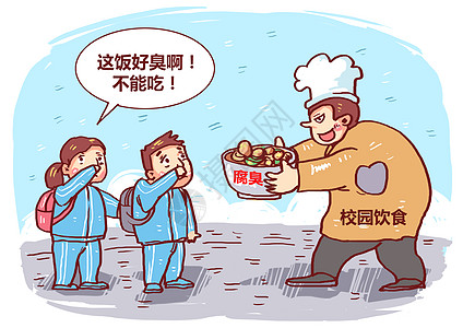 校园饮食安全漫画高清图片