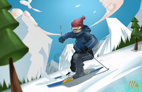 冬季户外滑雪运动图片