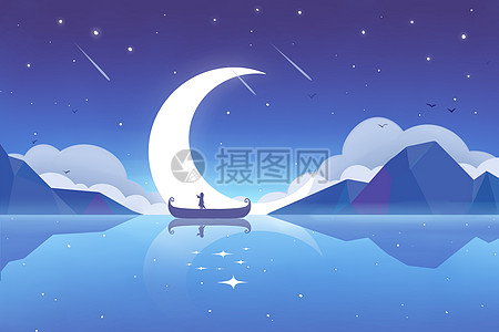 月夜月夜星空高清图片