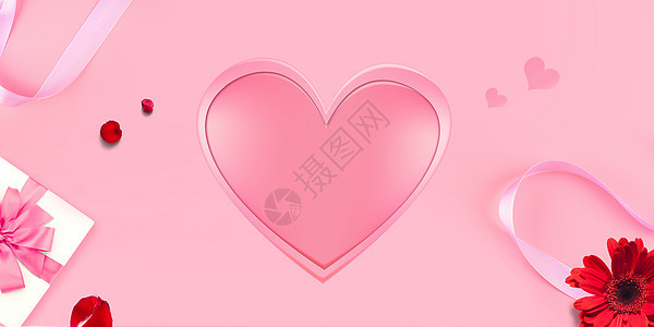 情人节甜蜜粉色背景图片