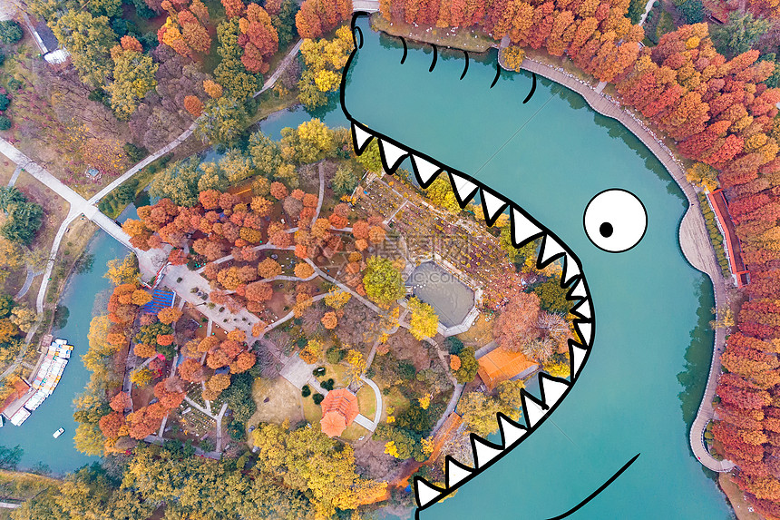 创意吞食公园的怪兽图片