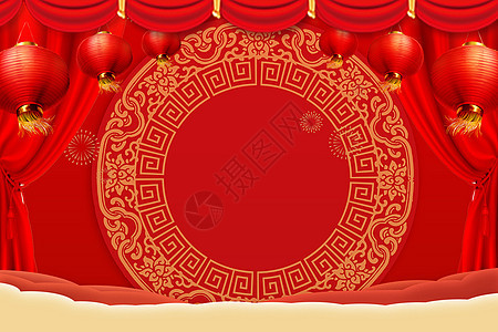 新年红色背景背景图片