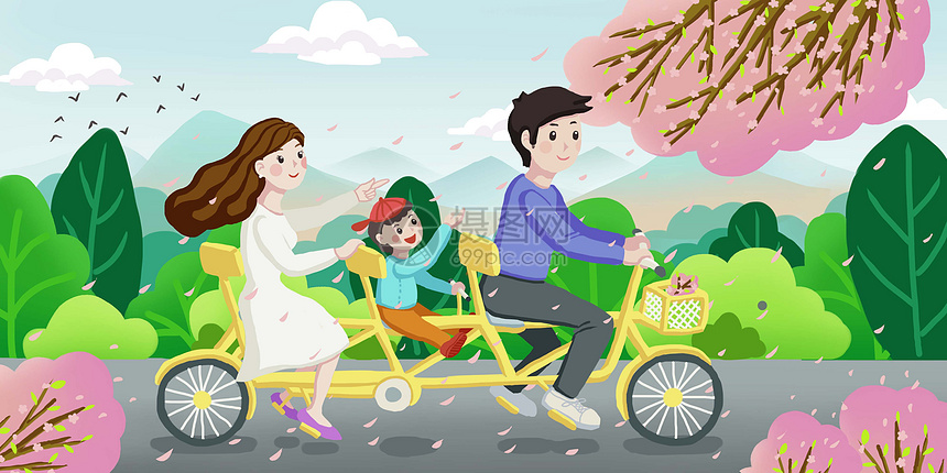 一家人春游