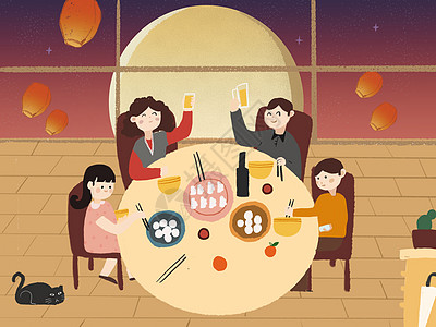 中秋节聚餐图片