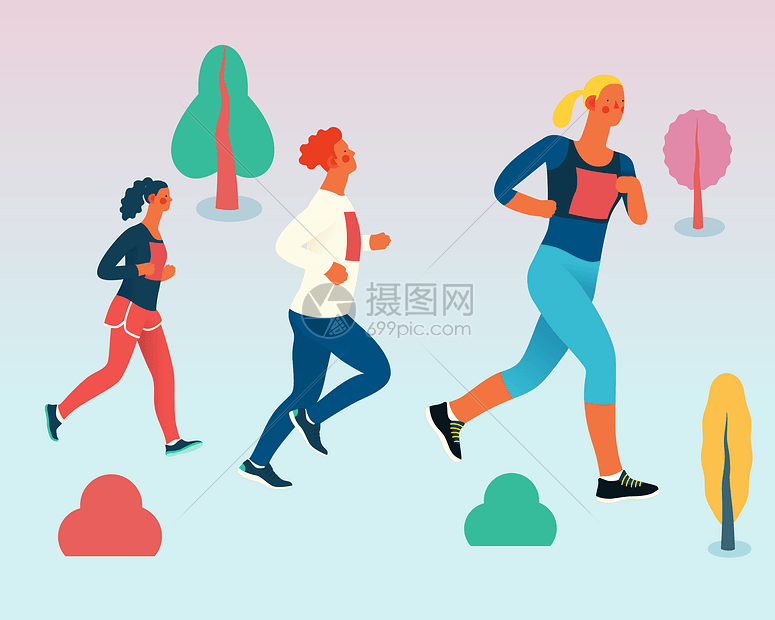 运动跑步插画图片