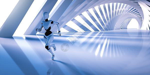 奔跑的机器人背景图片