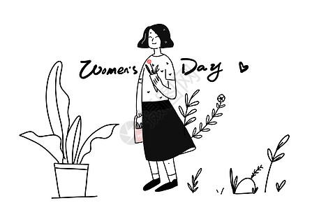 女神节公众号women's day插画