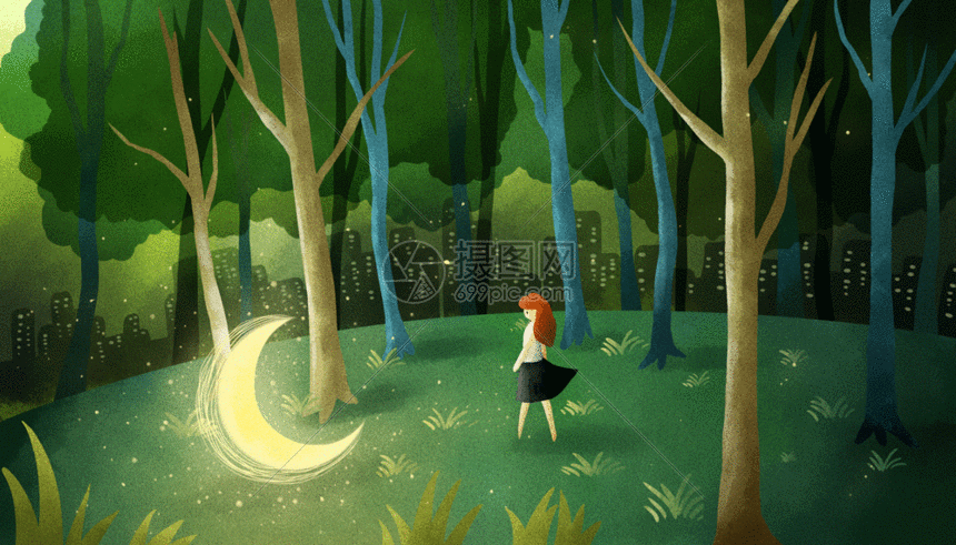 森林中的月亮gif动图图片-正版gif素材401005812-摄