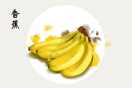 水果香蕉插画背景图片