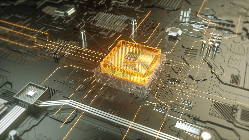 科技芯片能量晶体图片