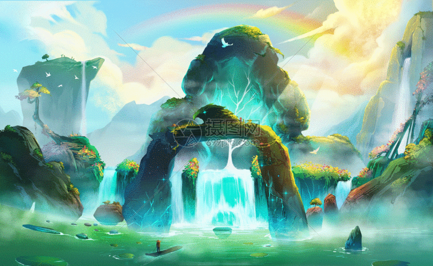 唯美梦幻小岛gif图片素材_免费下载_psd,gif图片格式