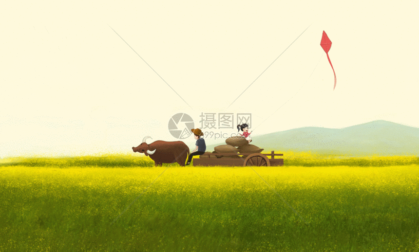 春分节气油菜花gif