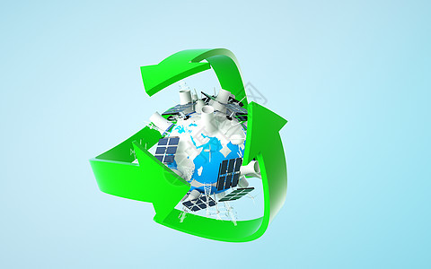 绿色环保地球3d插画高清图片素材