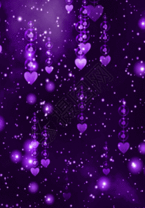 结婚成语紫色心相印心形粒子h6动态背景素材高清图片