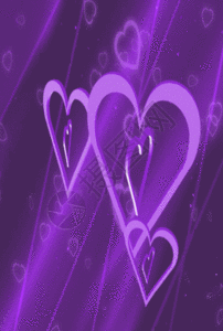 紫色三维爱心舞台h5动态背景素材图片