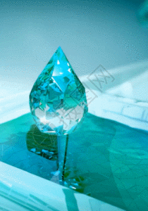 玻璃水滴素材水晶蒲公英梦幻背景高清图片