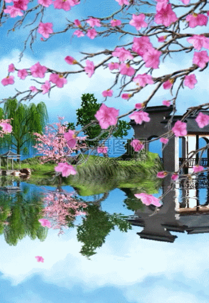 江南水乡中国风背景动态图片素材下载_动图编号401032889_摄图网