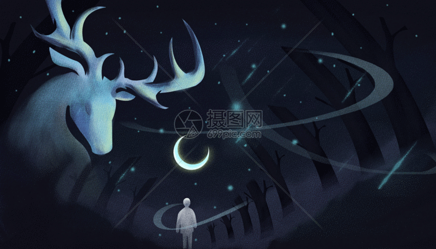 星河中迷茫的人gif