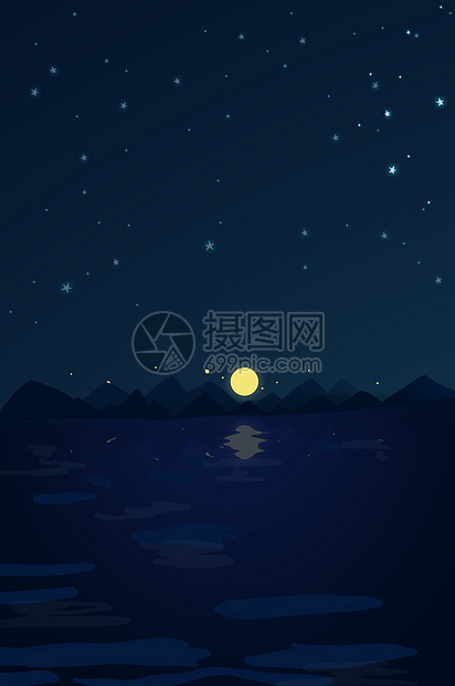 夜晚插画背景图片