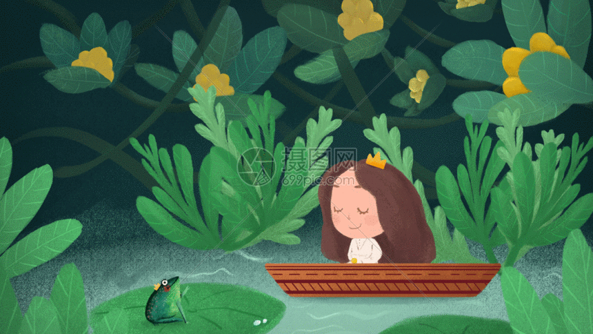 插画动图 治愈清新儿童插画gif.gif 860_484