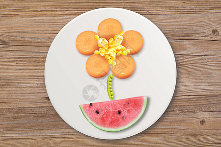水果玉米创意果盘设计图片