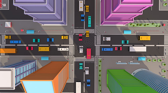 卡通城市道路交通设计图片