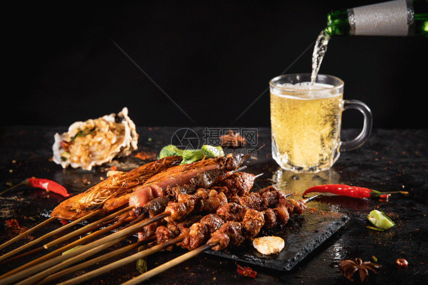 烧烤美食gif动图图片-正版gif素材401049102-摄图网