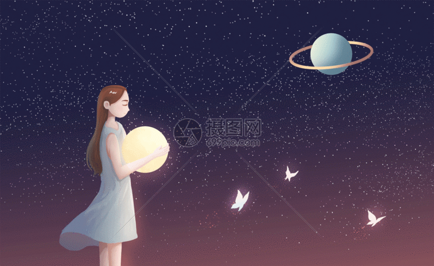 gif动图 插画动图 孤单星球gif.psd,gif 860_527