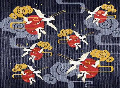 地毯花纹国风纹饰插画