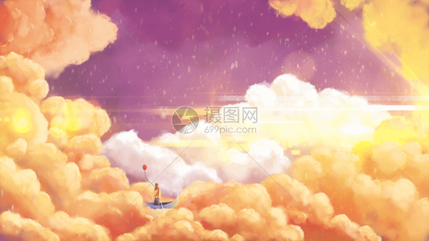 gif动图 插画动图 云端少女gif.psd,gif