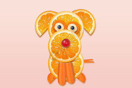 香蕉橘子橙子小狗设计图片