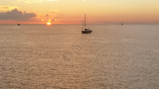 飞在海洋日落GIF图片