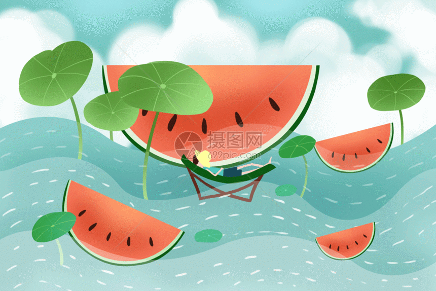gif动图 插画动图 清凉夏日gif.psd,gif 860_574