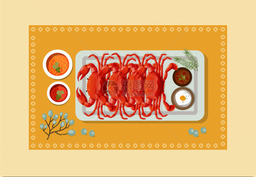 美味大闸蟹gif动图图片-正版gif素材401063106-摄图网