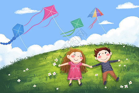 春季风筝满天飞插图背景图片
