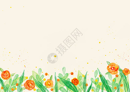 水彩花卉留白背景图片