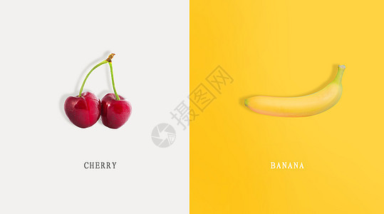 水果樱桃与香蕉图片