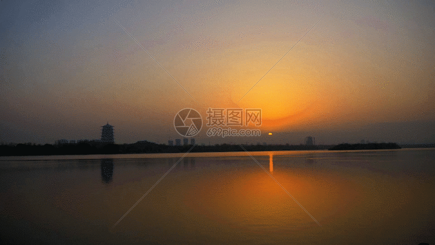 gif动图 实景动图  夕阳海面gif.gif