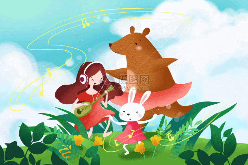 gif动图 插画动图 生活里的快乐时光gif.psd,gif 860_574