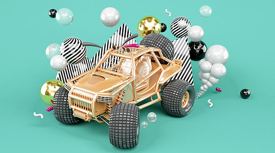 玩具车抽象卡通汽车场景设计图片