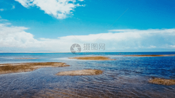 青海湖山水天空延时GIF图片