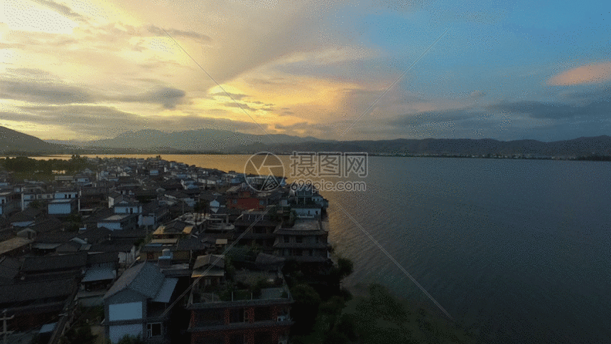 gif动图 实景动图  大理洱海苍山航拍gif.gif
