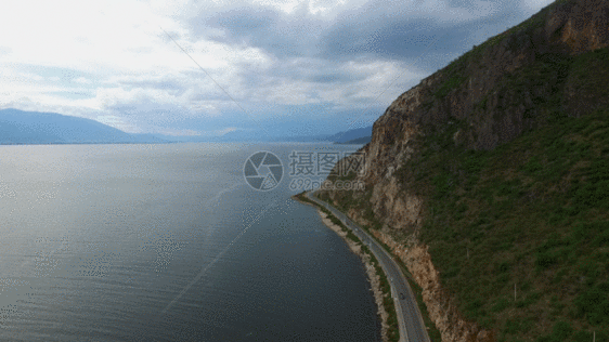 大理洱海苍山航拍 GIF图片