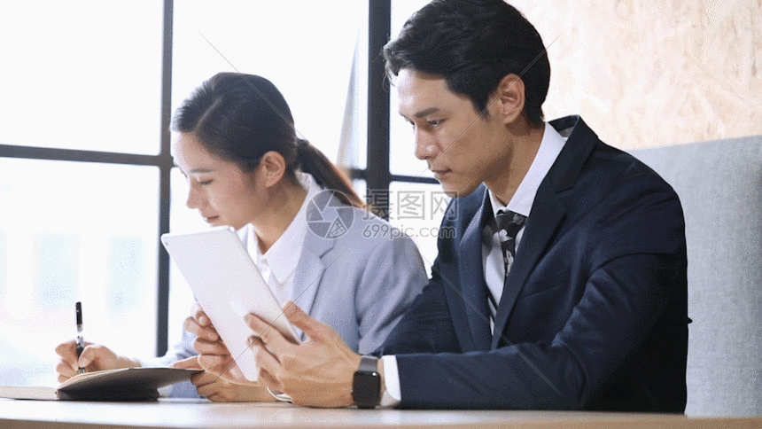 商务人士洽谈 gif动图图片-正版gif素材401081143-摄