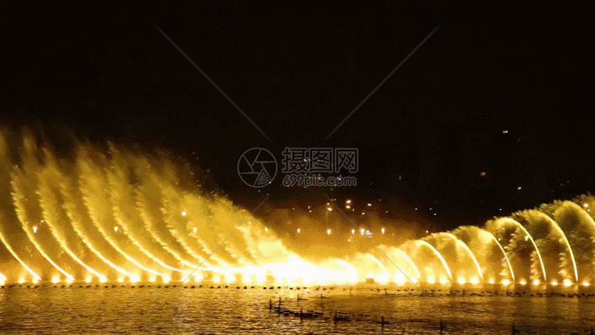 大型喷泉灯光表演秀gif动图图片-正版gif素材401083102-摄图网