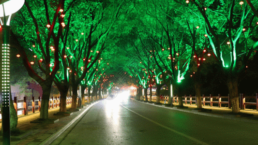 春节街道张灯结彩延时实拍GIF高清图片